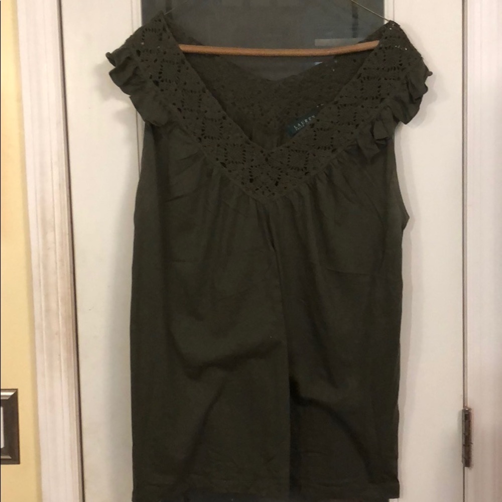 Dark Green Ralph Lauren Tank  top